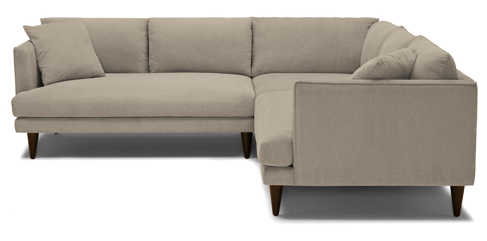 Beige/White Lewis Mid Century Modern Corner Sectional - Cody Sandstone - Mocha - Image 1