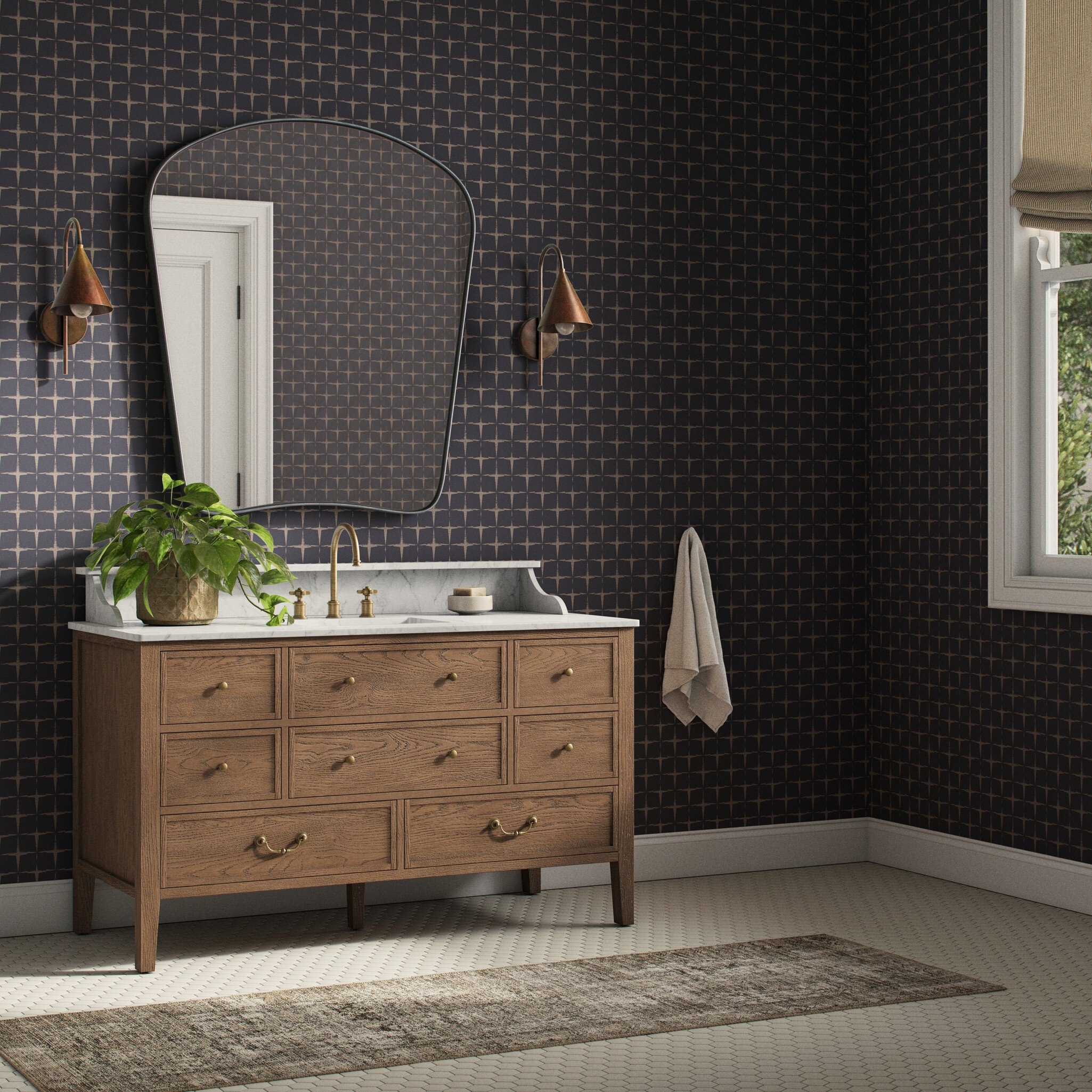 Blocking Wallpaper by Getty Images - Blocking Black & Tan I - Image 1