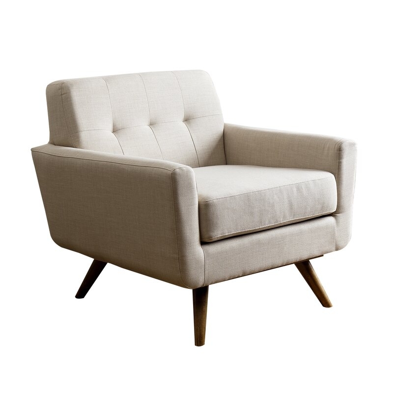 Norton St Philip 34'' Wide Tufted Armchair, Oatmeal Polyester - Image 0