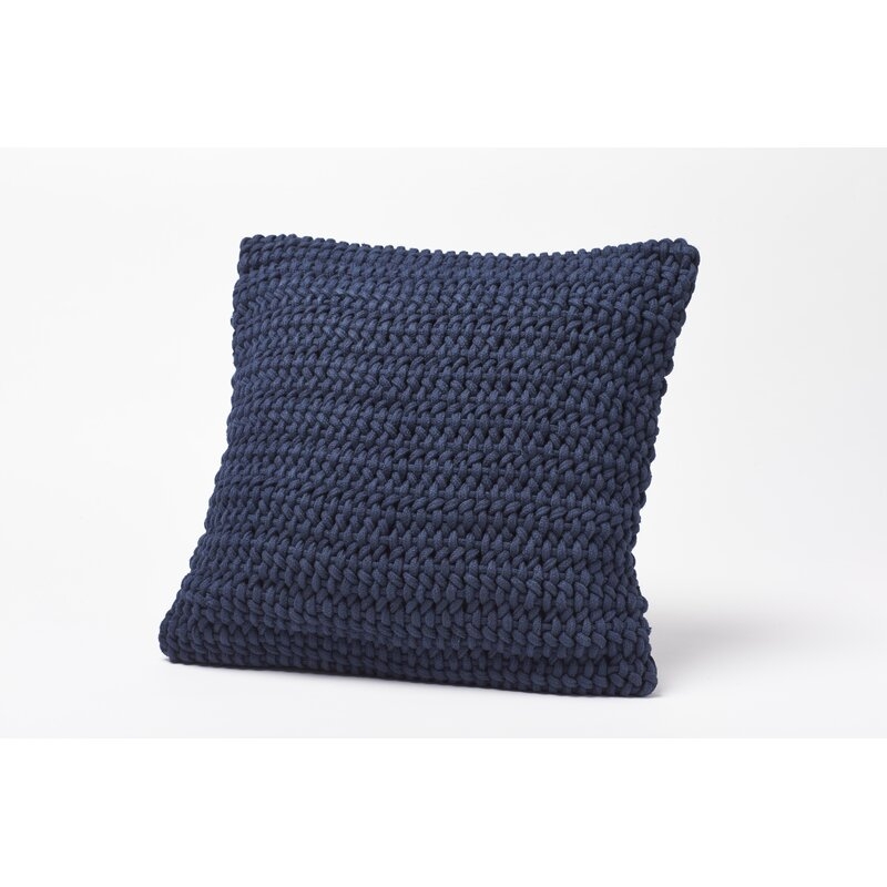 Coyuchi Woven Rope Cotton 22" Throw Pillow Cover Color: Indigo - Image 0