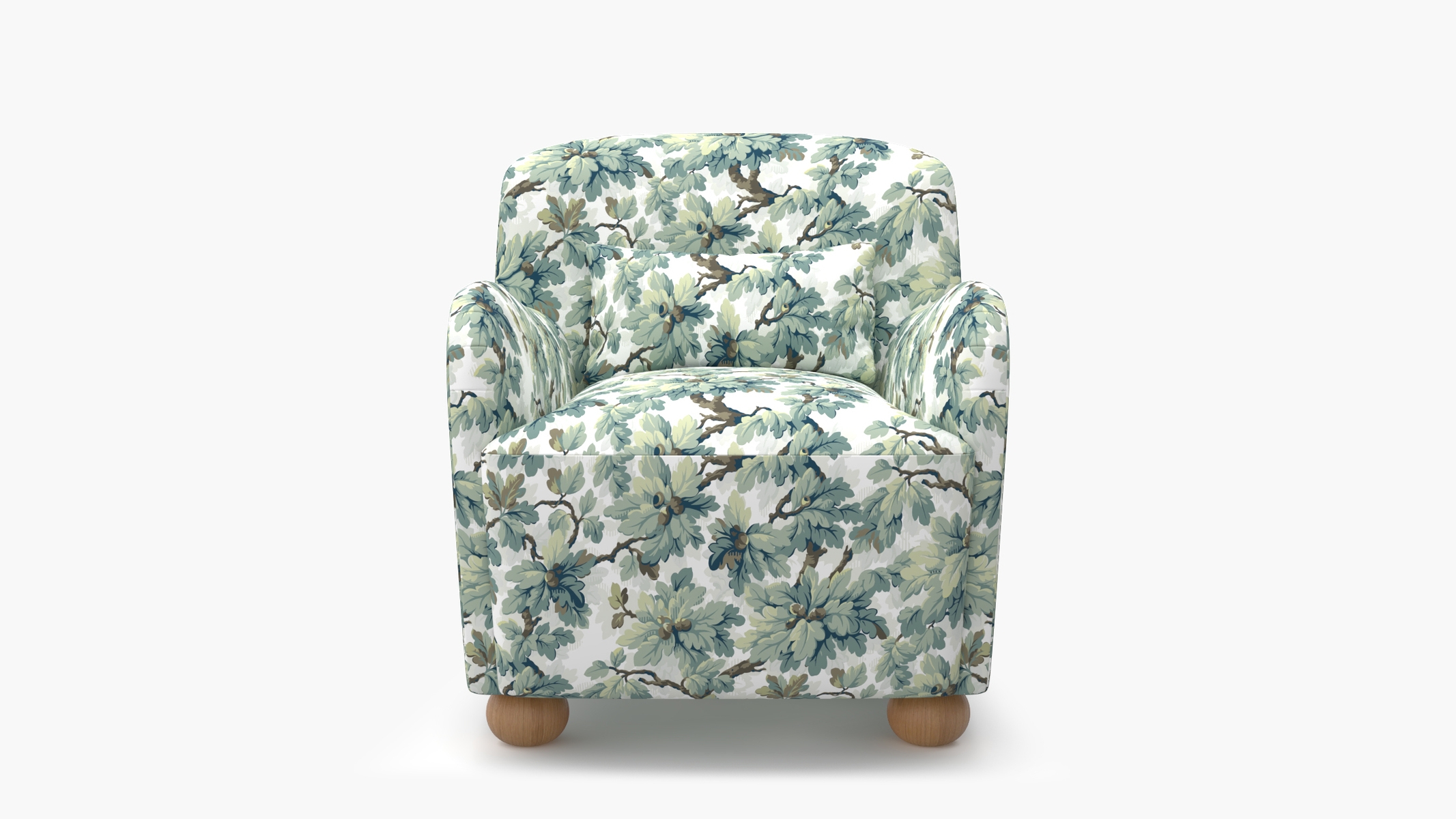 Club Chair, Sage Woodland, Natural Bun Foot - Image 0