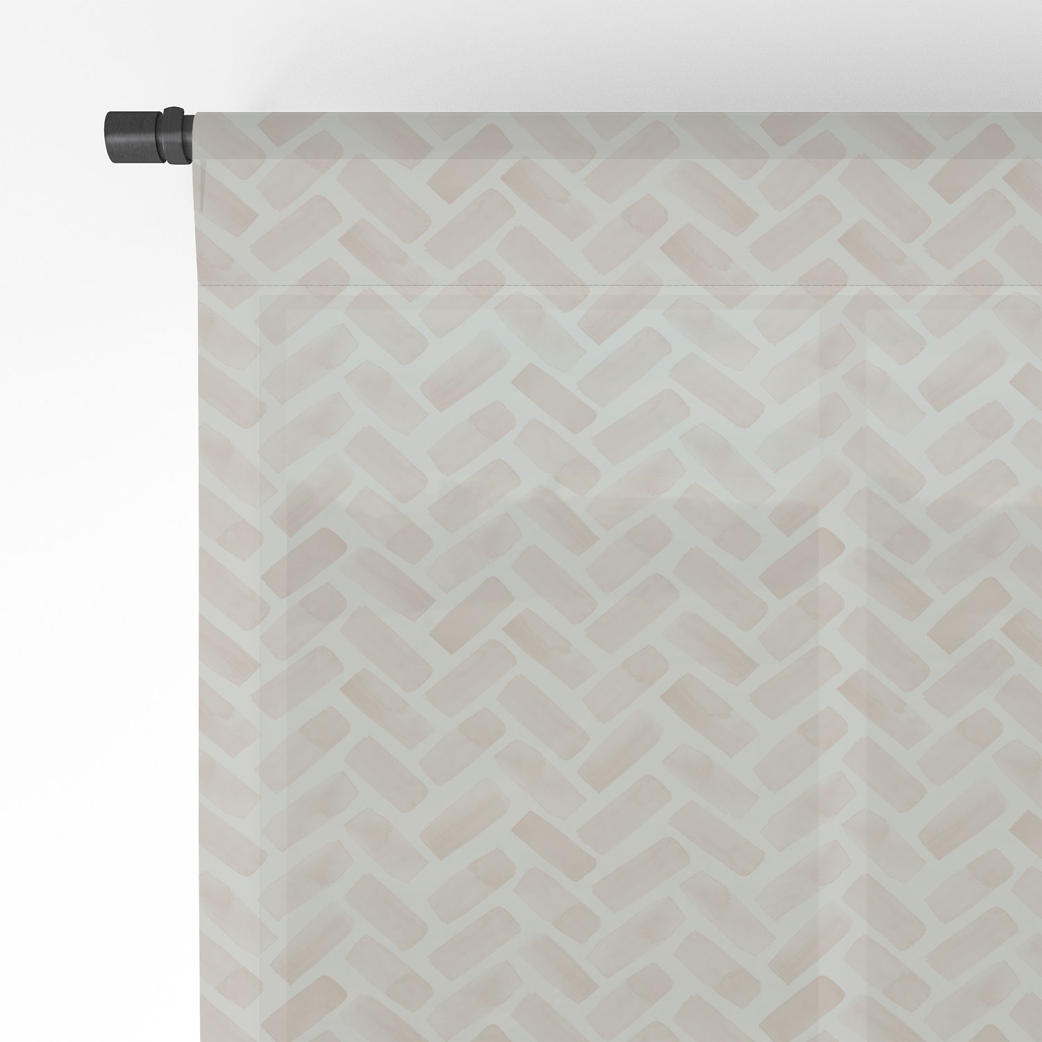 Arcadia Herringbone In Blush by Little Arrow Design Co - Sheer Window Curtain 50" x 108" - Image 3