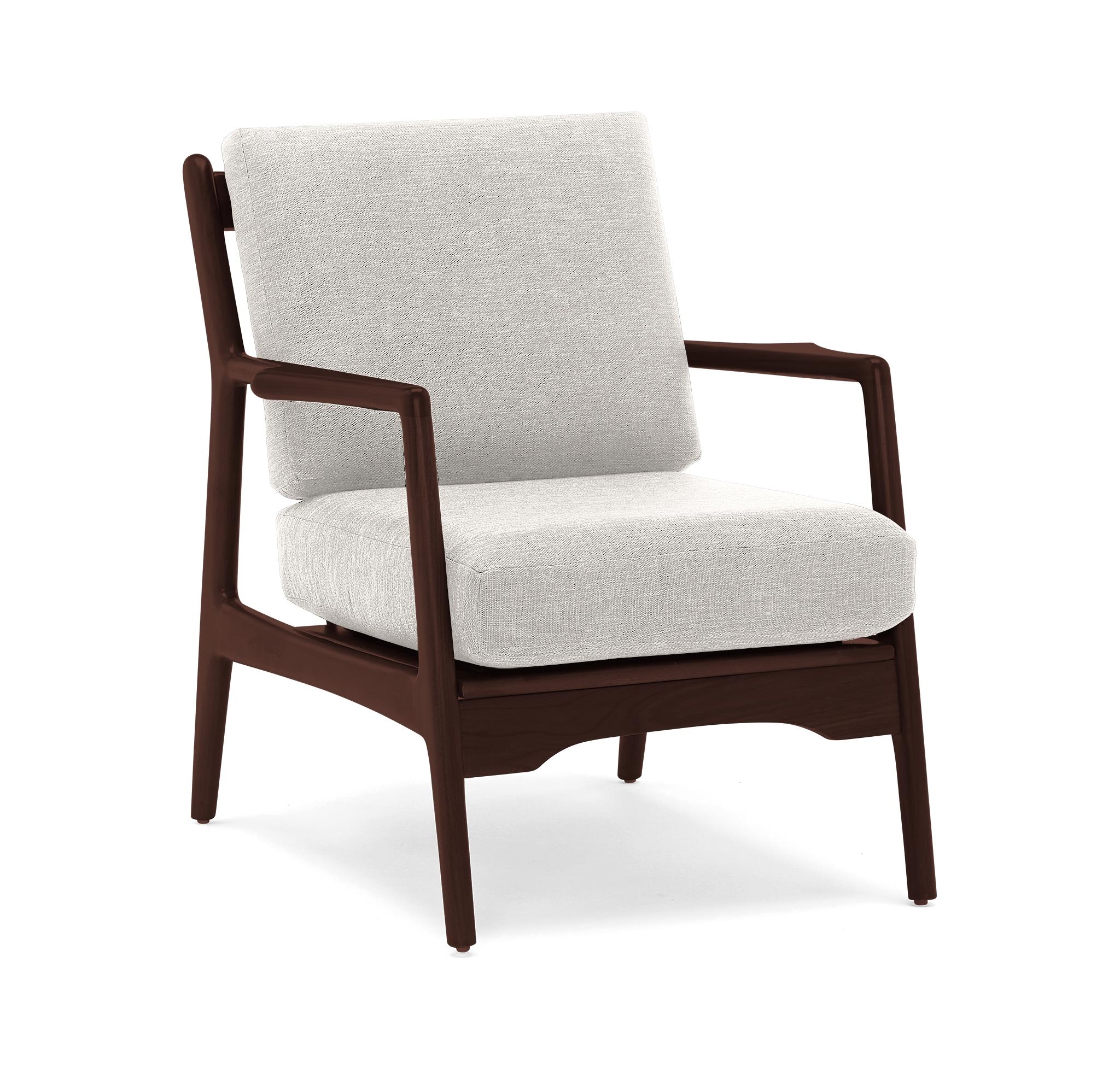Beige/White Collins Mid Century Modern Chair - Merit Dove - Walnut - Image 2