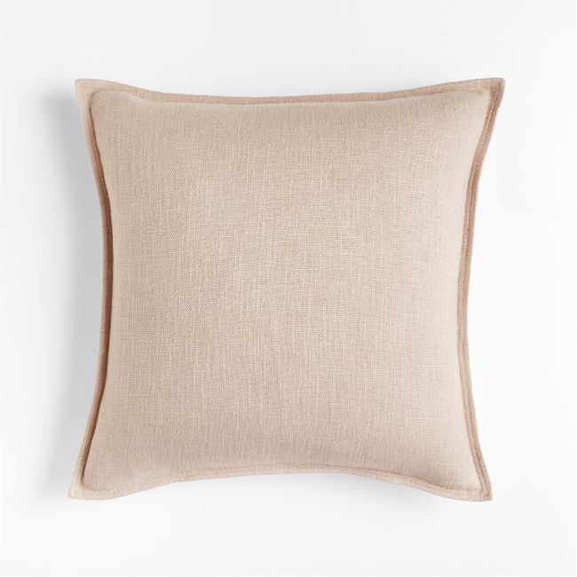 Taupe 20"x20" Laundered Linen Throw Pillow Cover - Image 0