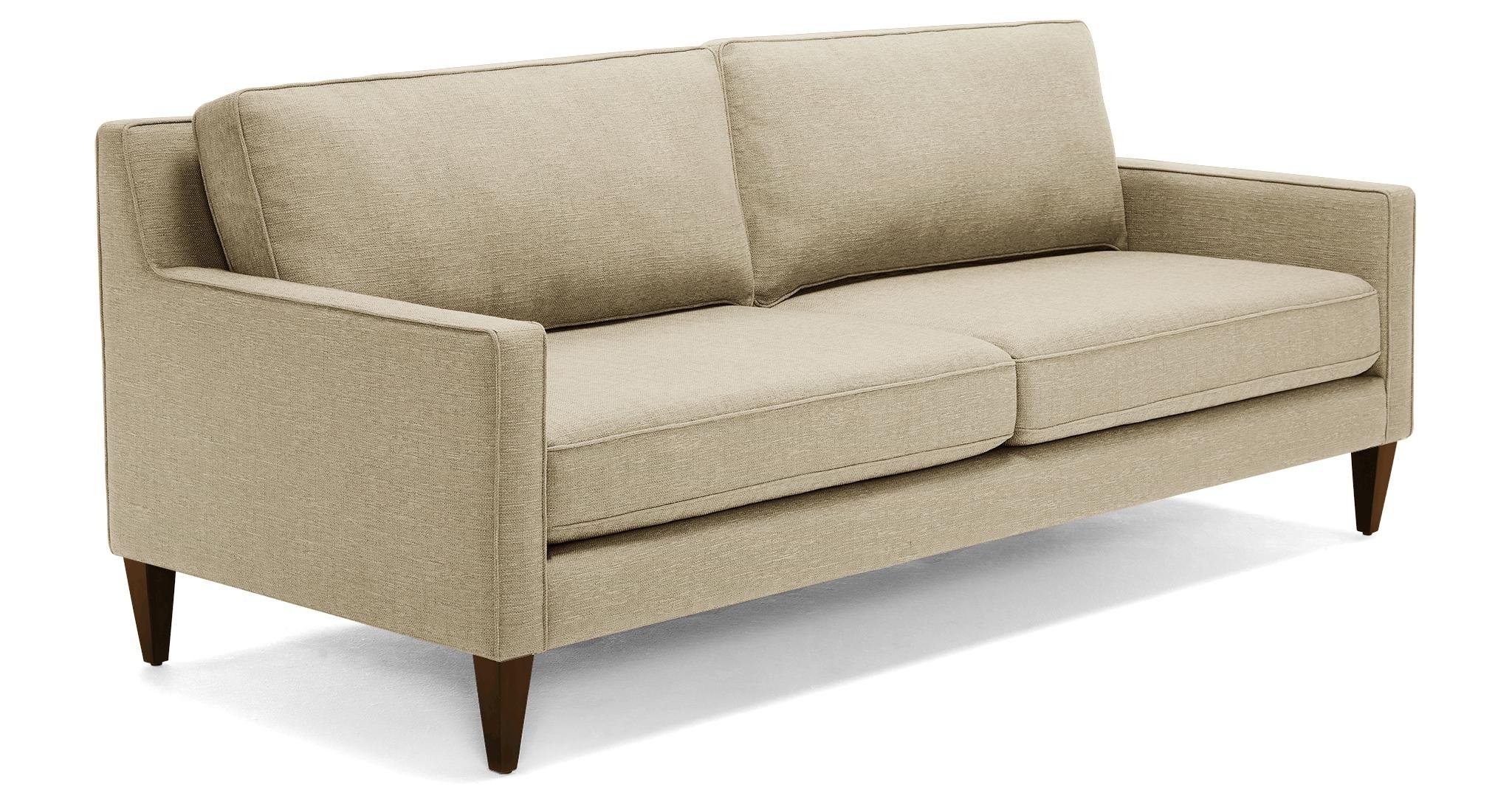 Gray Levi Mid Century Modern Sofa - Bloke Cotton - Mocha - Image 1
