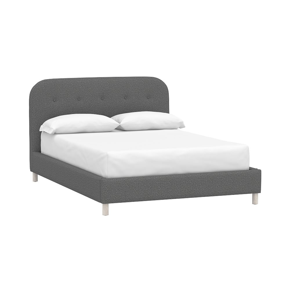 Miller Tufted Platform Upholstered Bed, Full, Tweed Charcoal - Image 0