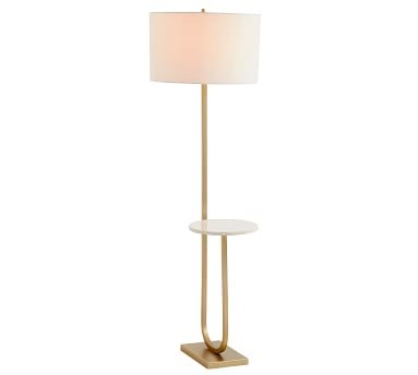 Delaney Marble Floor Lamp, Brass - Image 0