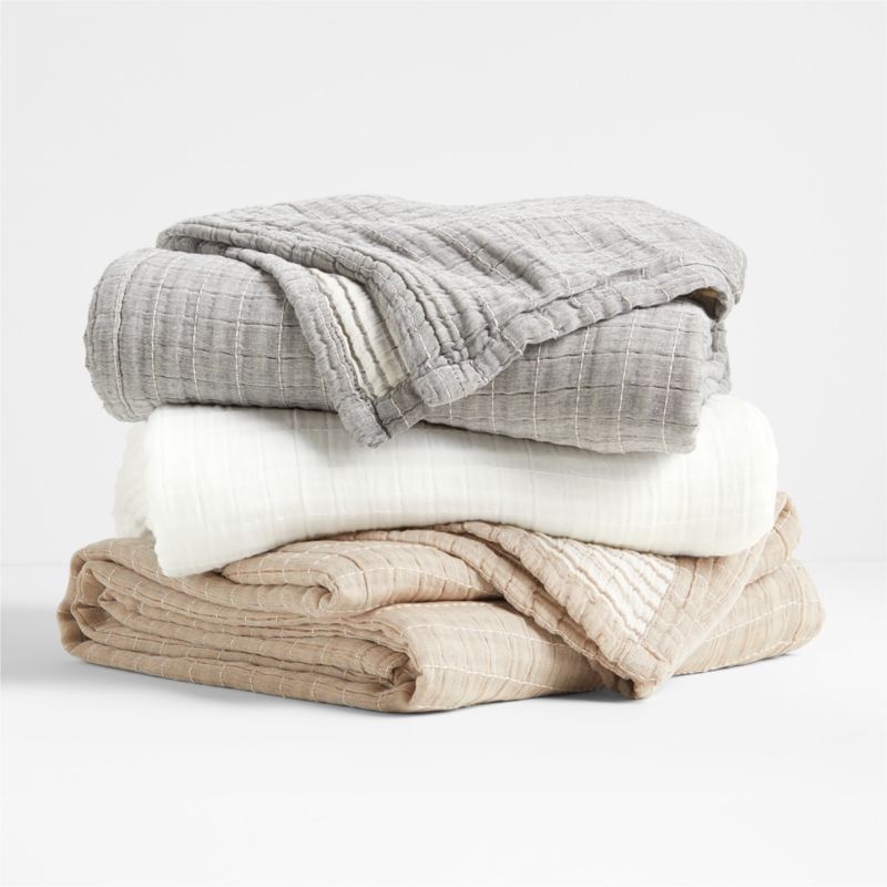 108"x90" Organic Cotton Gauze Throw Crisp White - Image 3