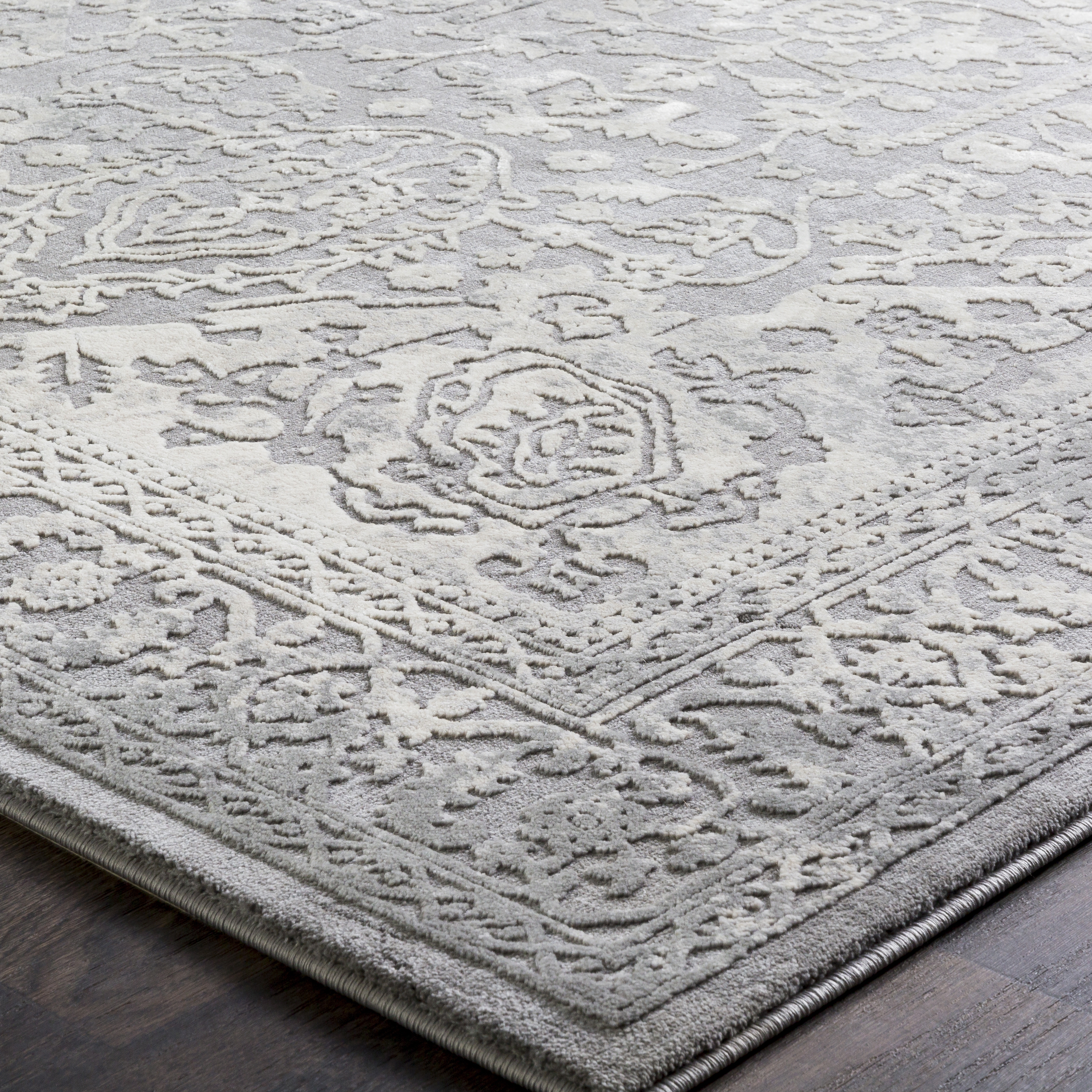Livabliss Tibetan Gray Indoor 7'10" x 7'10" Machine Woven Rug - Image 3