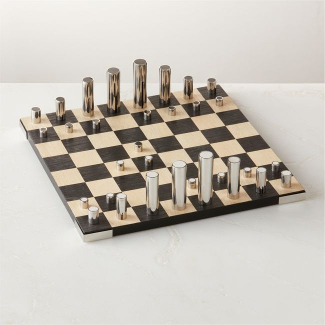 Famiglia Modern Stainless Steel Chess Set by Gianfranco Frattini - Image 0