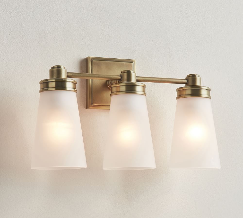 Tumbled Brass Pearson Traditional Triple Sconce - Image 0
