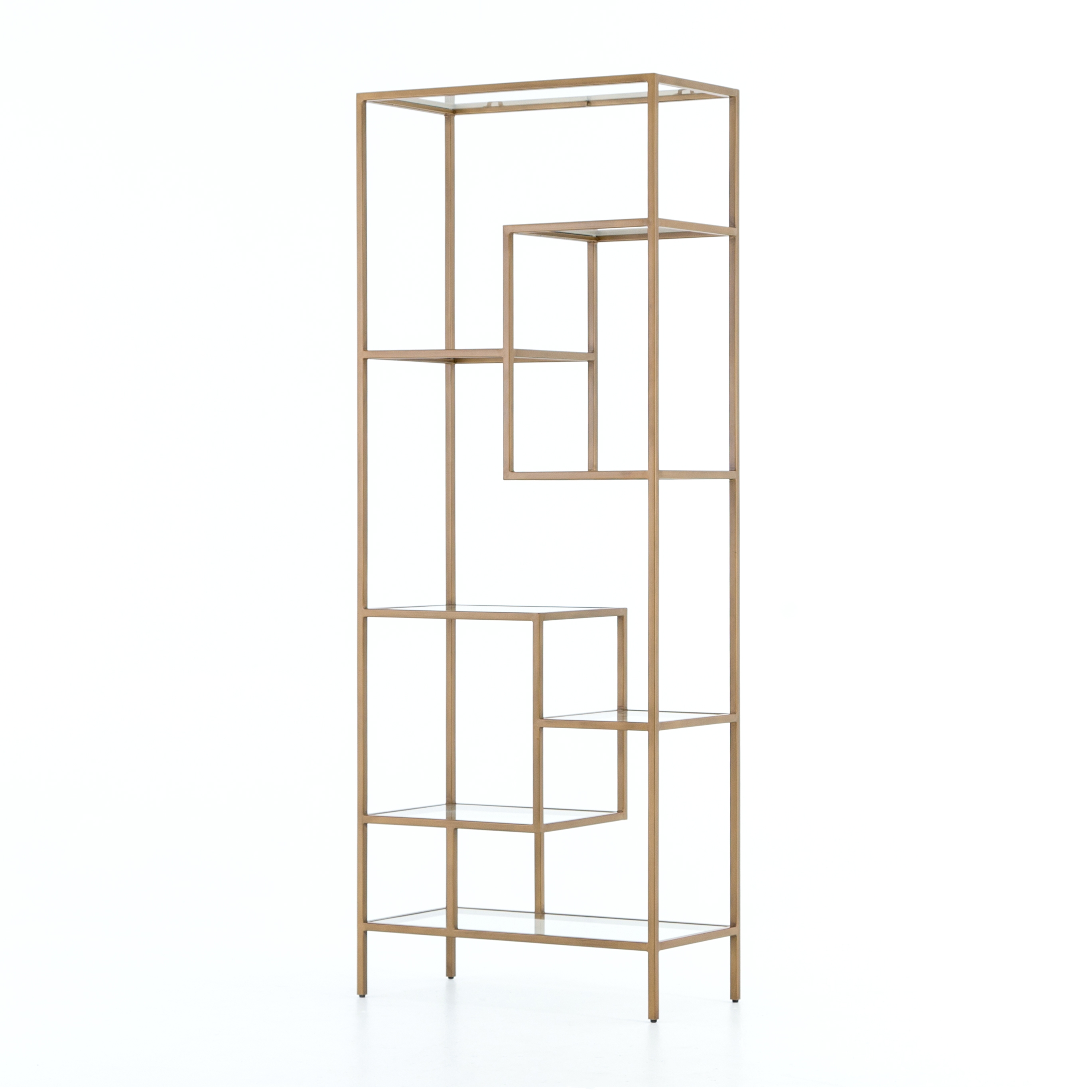 Helena Brass Bookshelf-83"-Antique Brass - Image 0