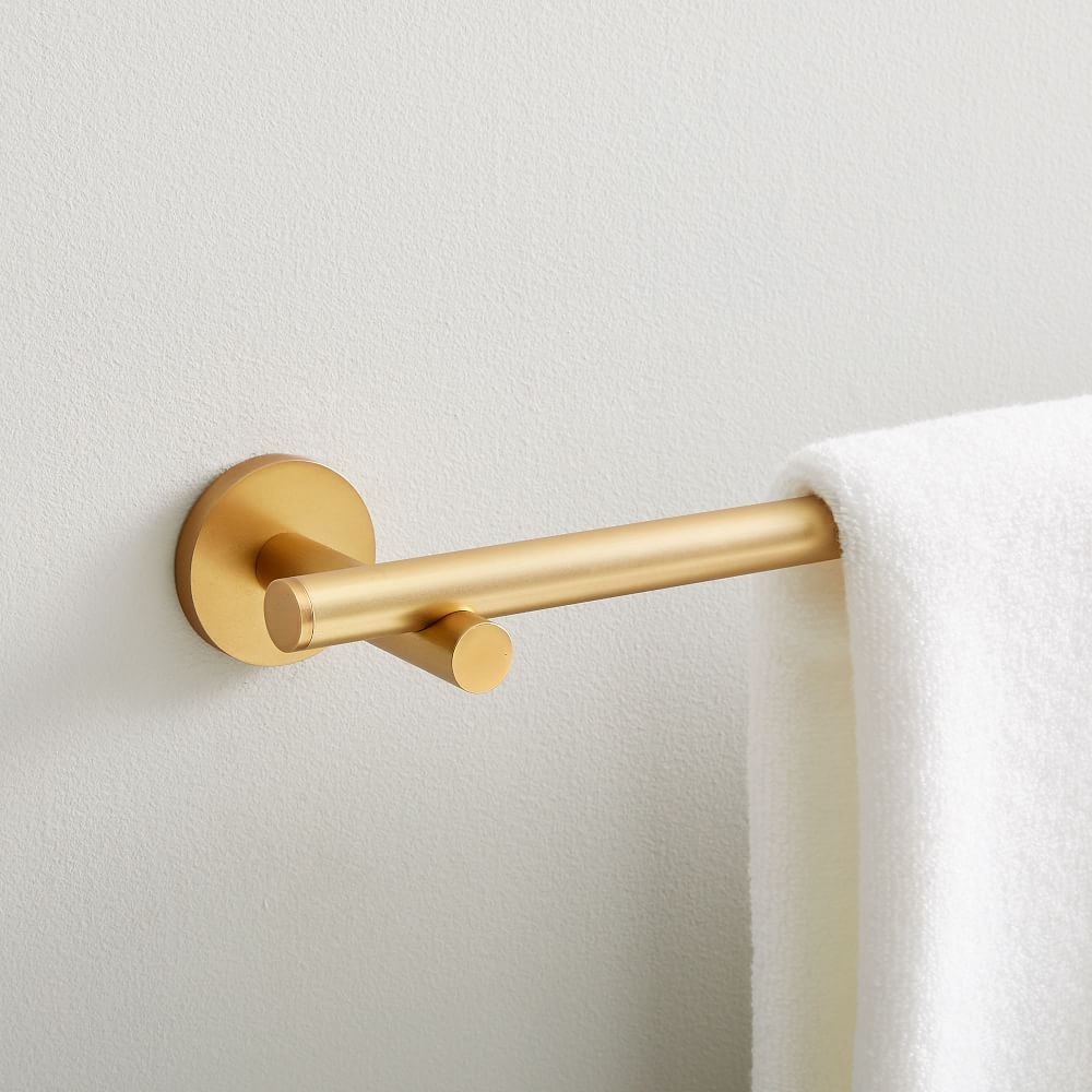 Modern Overhang Towel Bar, 18", Antique Brass - Image 0
