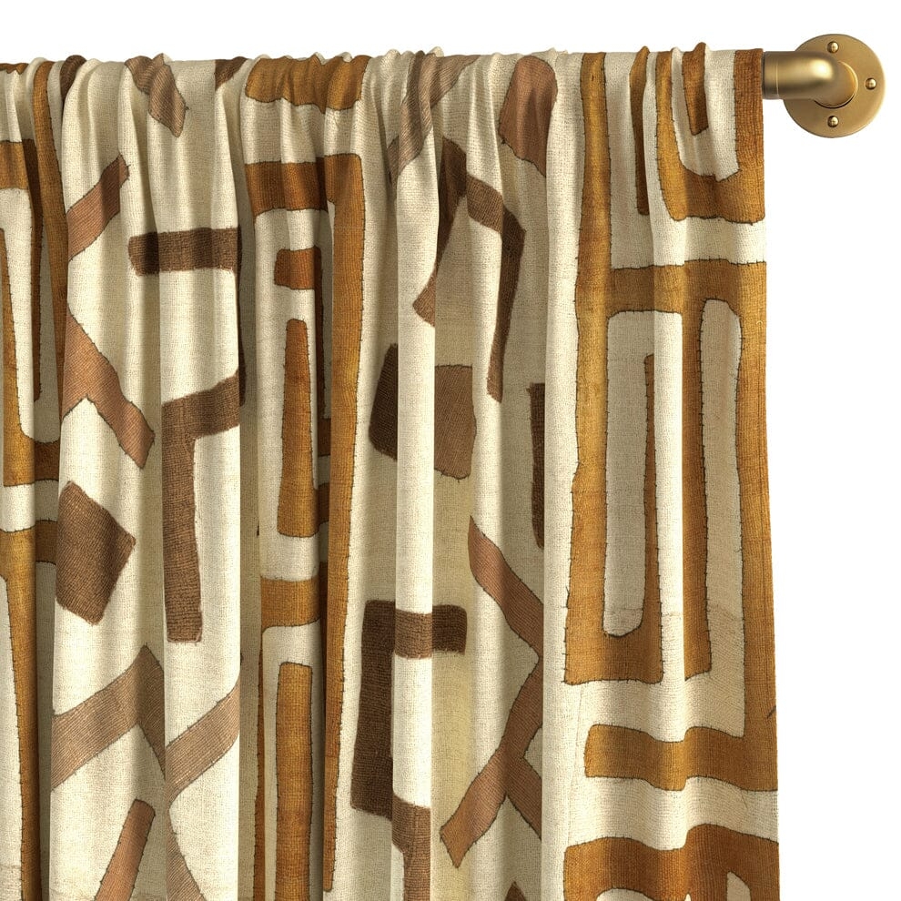 Rust Confetti Kuba Cloth Rod Pocket Curtain by St. Frank | Red | 84" Panel | Cotton/Linen - Image 0
