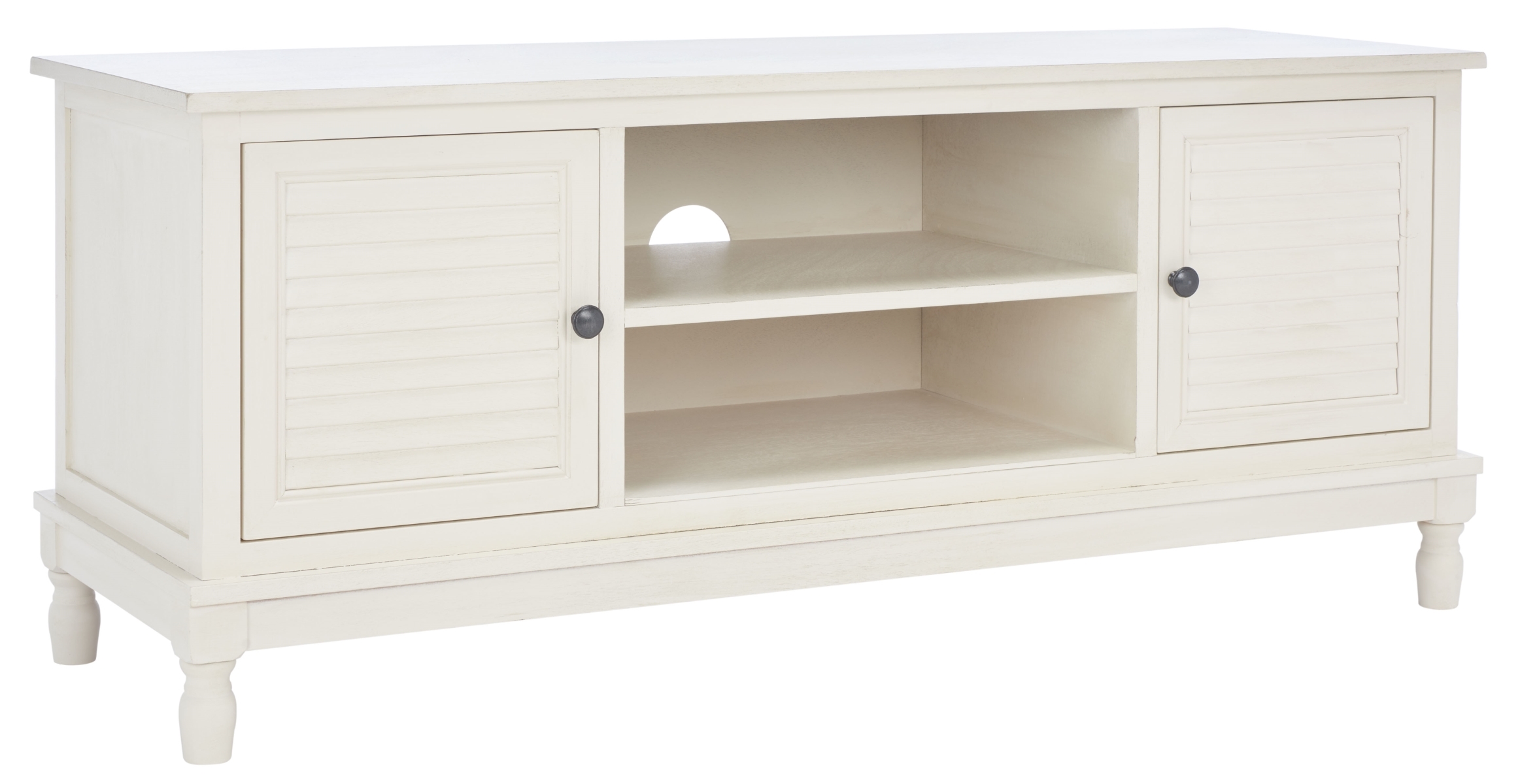 Tate 2 Door 1 Shelf Media Stand - Distressed / White - Safavieh - Image 7