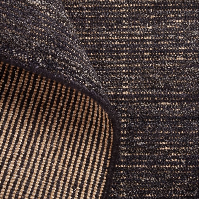 Whistler Viscose and Jute Blend Distressed Charcoal Black Area Rug 6'x9' - Image 3
