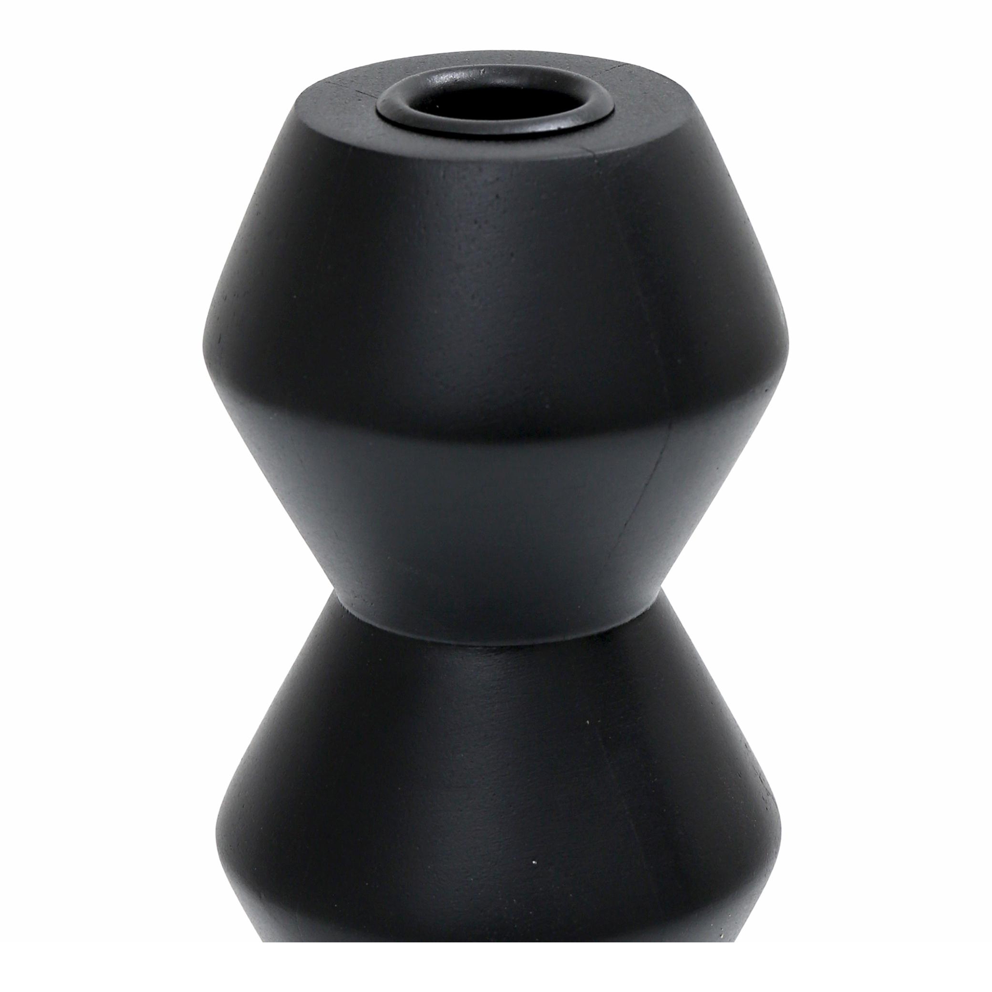 Sequence Large Wooden Candle Holder Black - Image 2