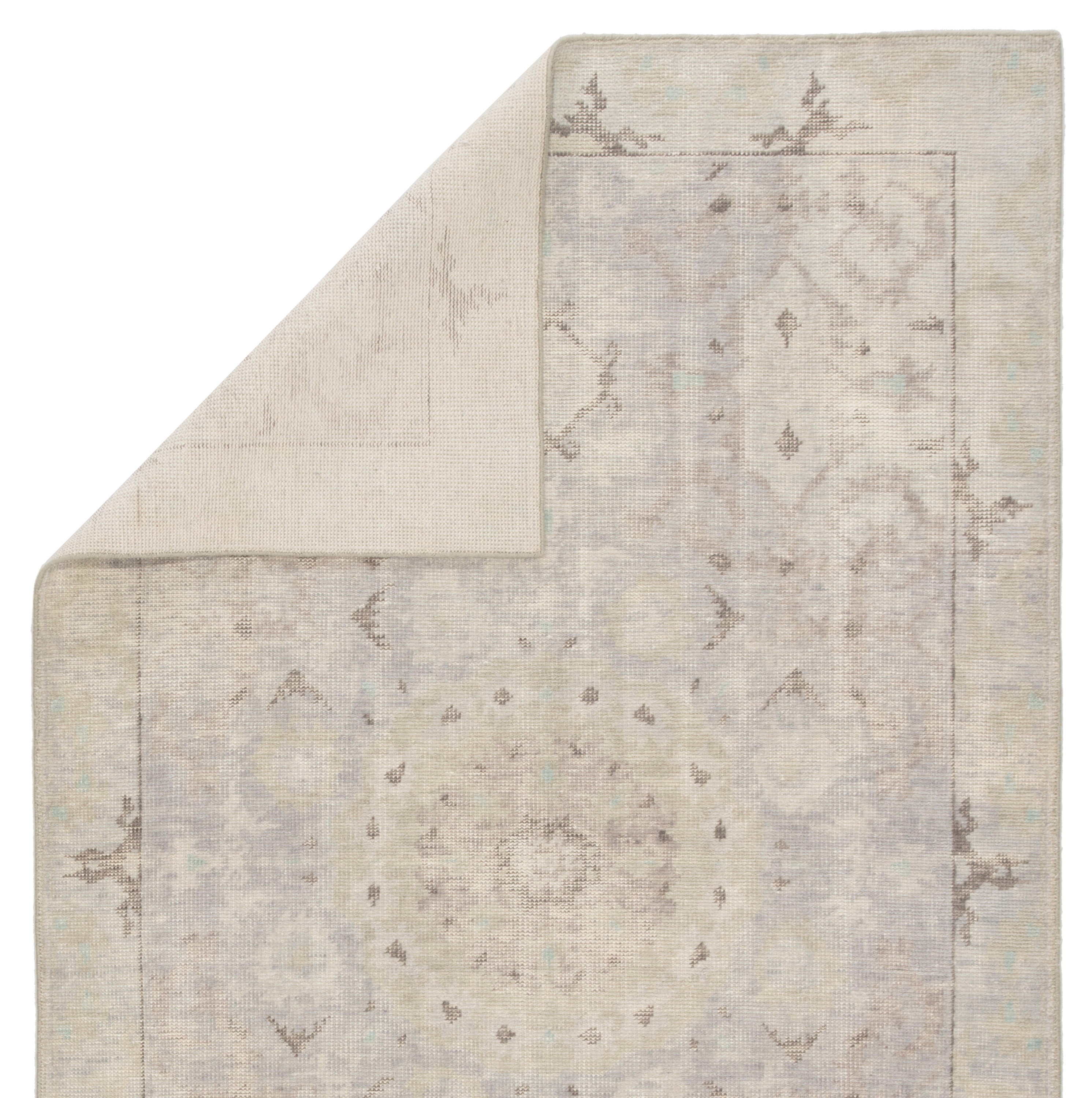 Modify Hand-Knotted Medallion Gray/ Blue Runner Rug (12'X18') - Image 2