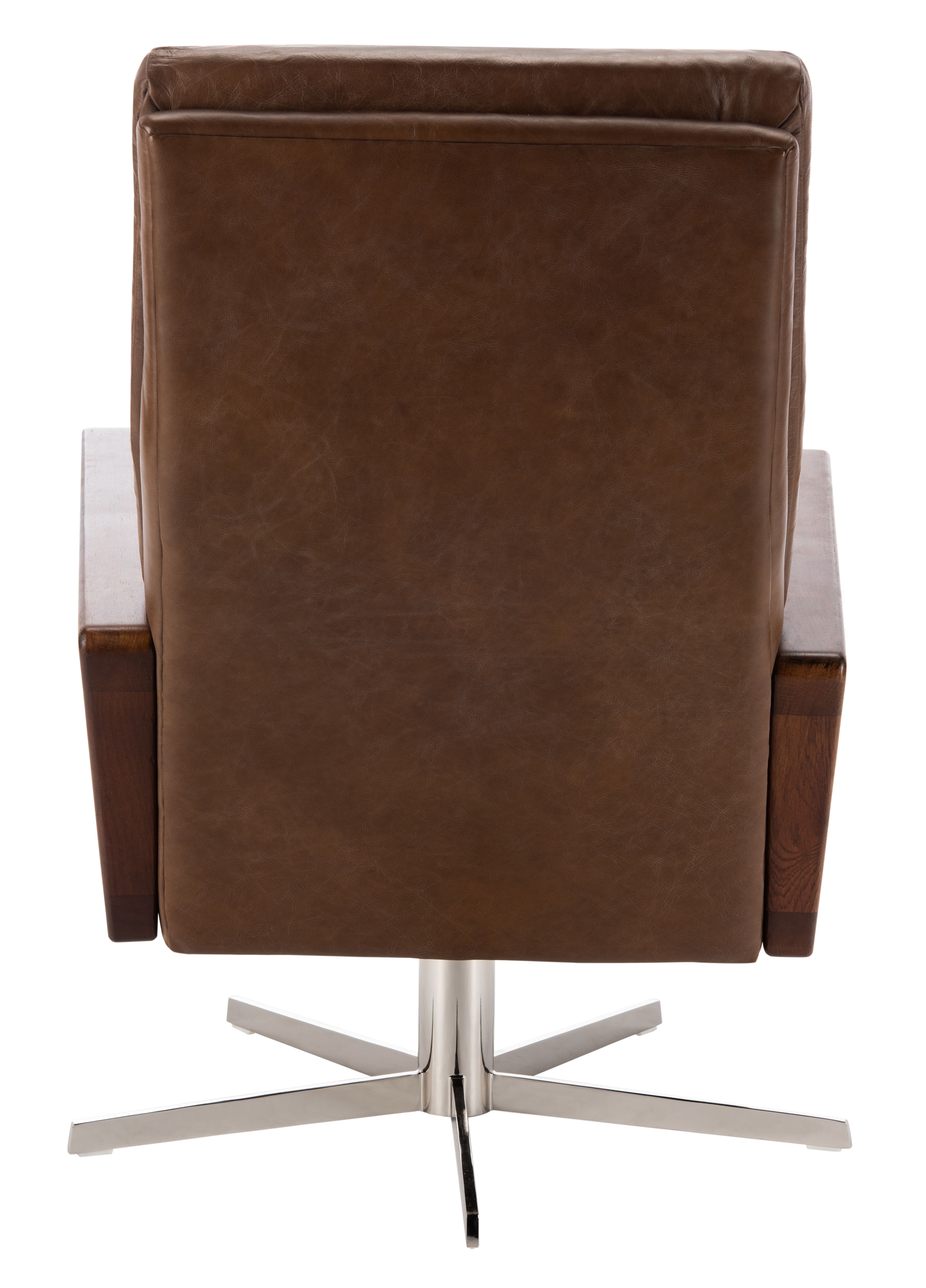 Damien Swivel Arm Chair - Chocolate/Dark Walnut - Arlo Home - Image 1