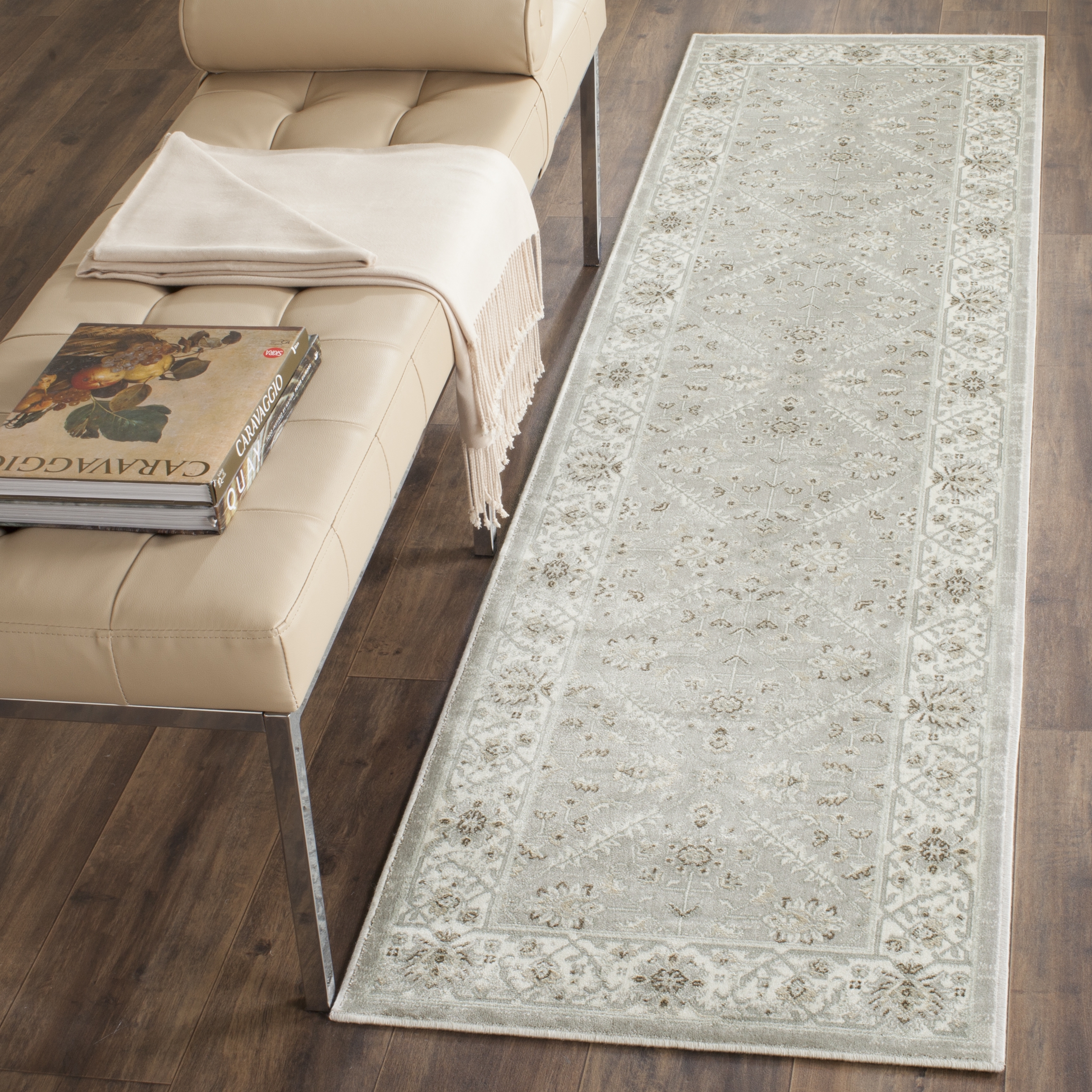 Arlo Home Woven Area Rug, PEG612W, Silver/Ivory,  8' X 10' 2" - Image 1