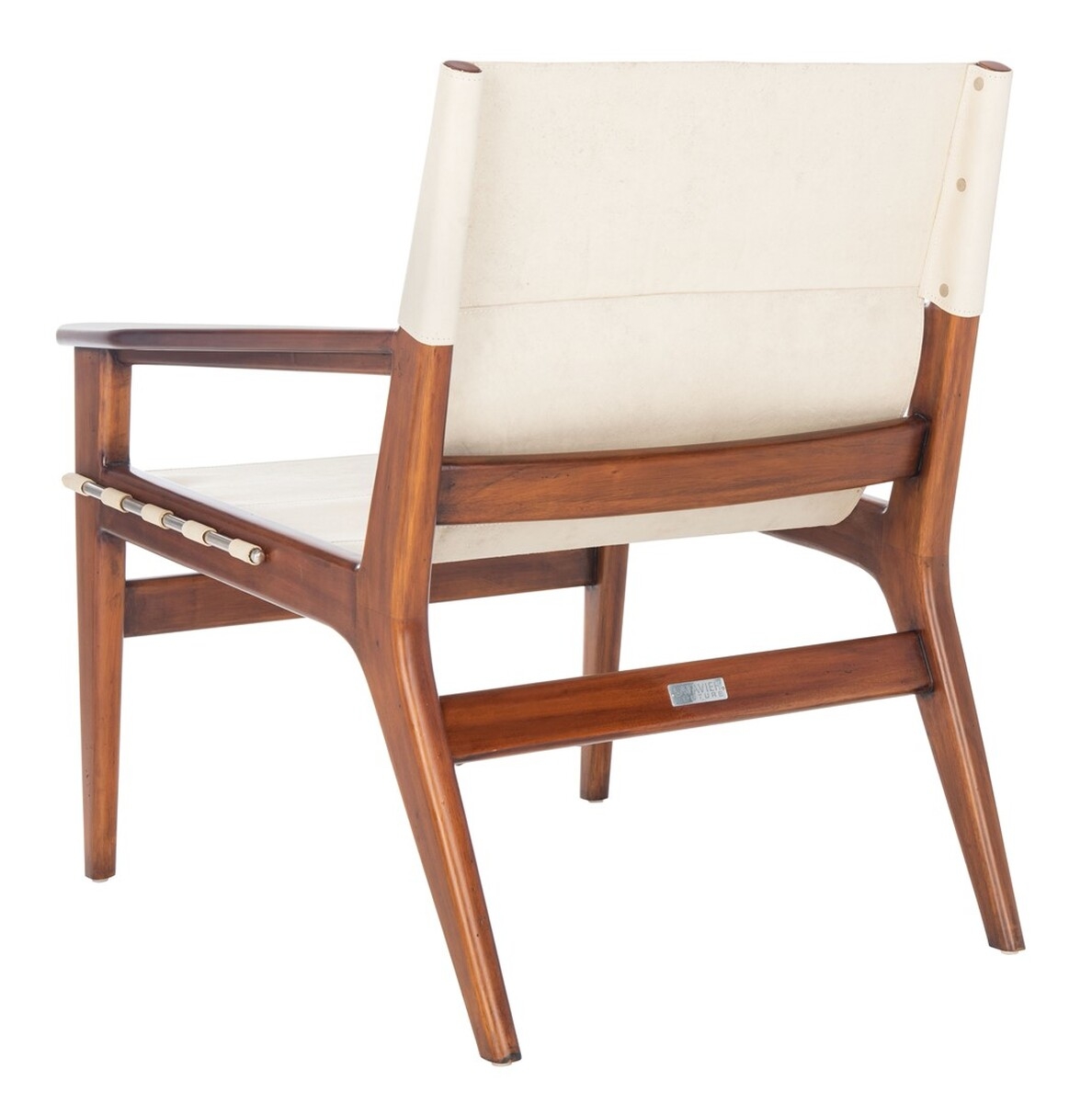 Culkin Leather Sling Chair - White - Safavieh - Image 5