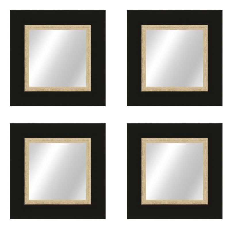 Living-Designs Manhattan Modern Beveled Accent Mirror Finish: Black/Gold - Image 0