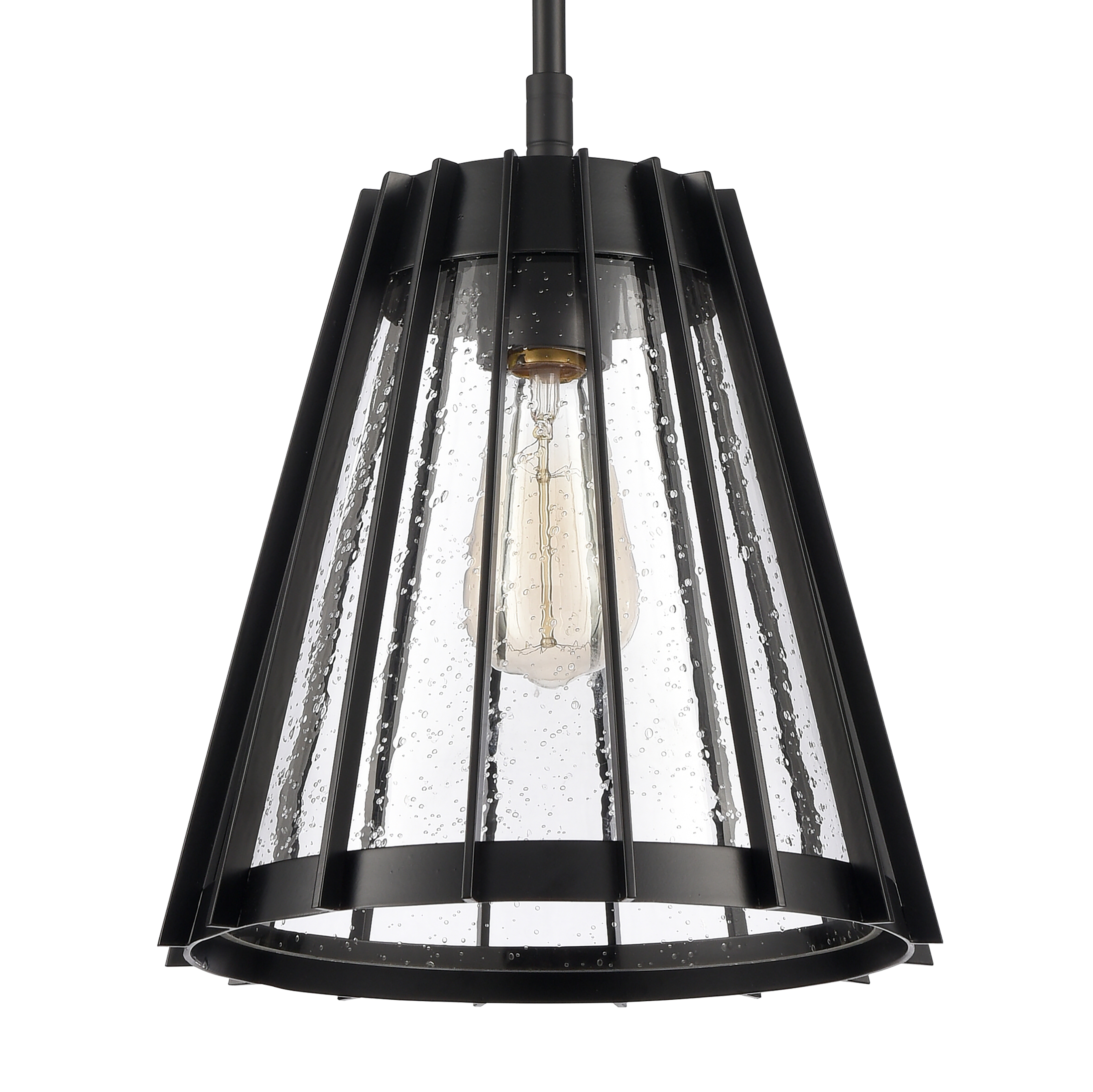 Open Louvers 10'' Wide 1-Light Pendant - Matte Black - Image 3