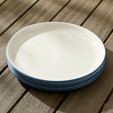 Flared Pop-Tone Melamine, Dinner Plate, Bungalow Blue, Set Of 4 - Image 0