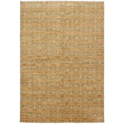 One-of-a-Kind Céline Hand-Knotted 2010s Shalimar Tan 6'2" x 8'9" Wool Area Rug - Image 0
