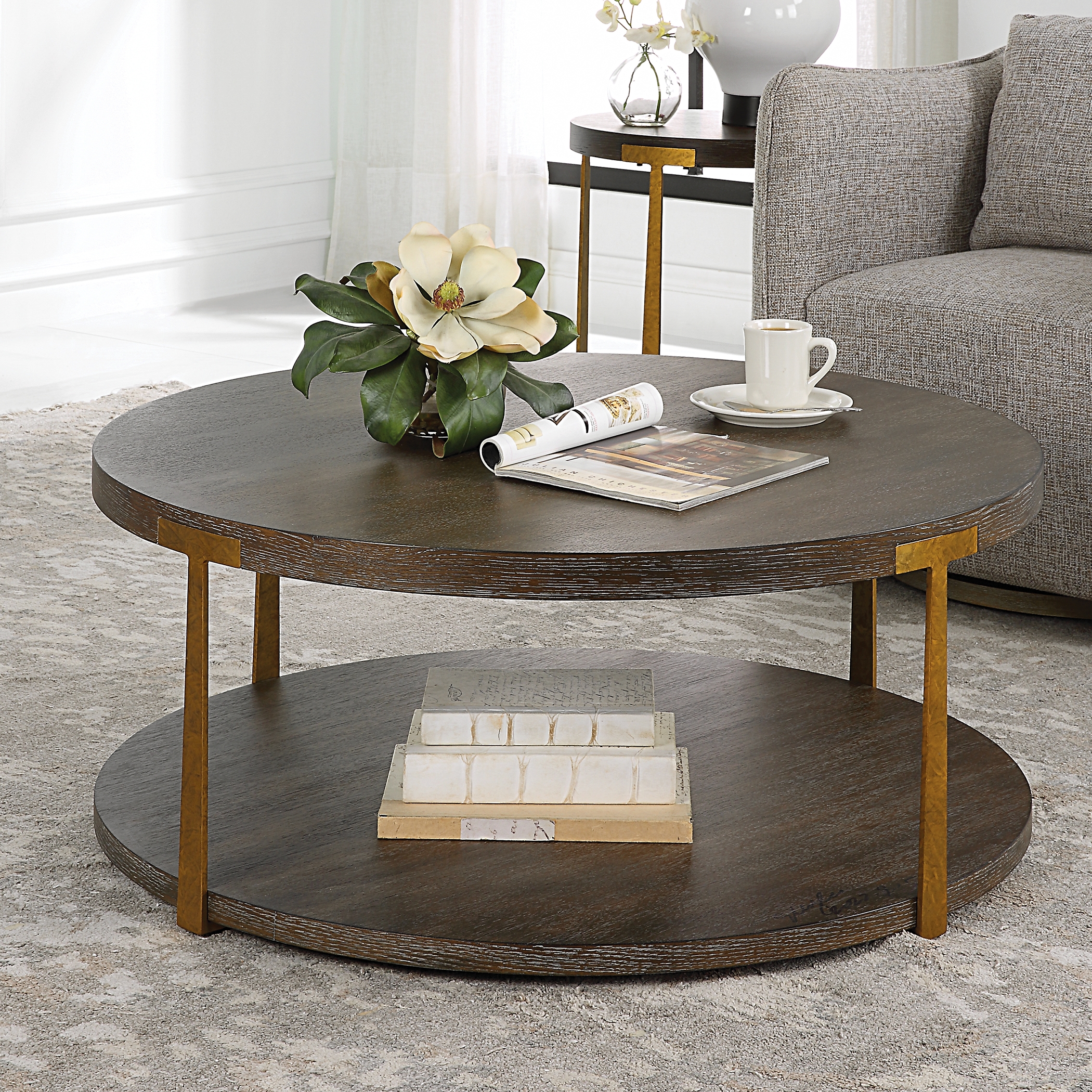 Palisade Round Wood Coffee Table - Image 4
