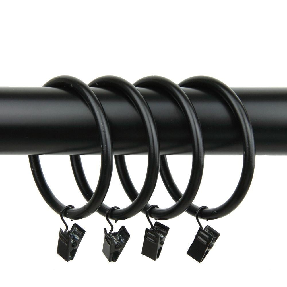 Rod Desyne 2-1/2 in. Decorative Rings in Black with Clips (Set of 10) - Image 0