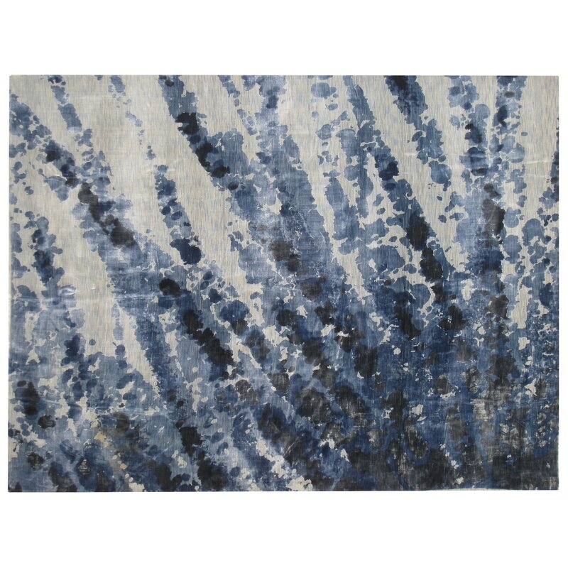 EXQUISITE RUGS Koda Abstract Hand-Loomed Ink Blue Area Rug - Image 0