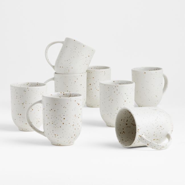 Craft 11.5-oz. Speckled White Mugs, Set of 8 - Image 0