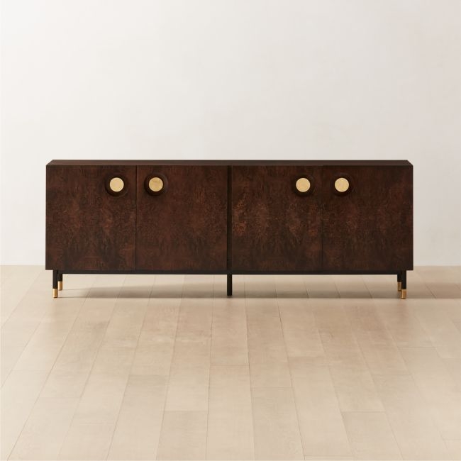 Carbon 82" Brown Burl Wood Media Console - Image 0