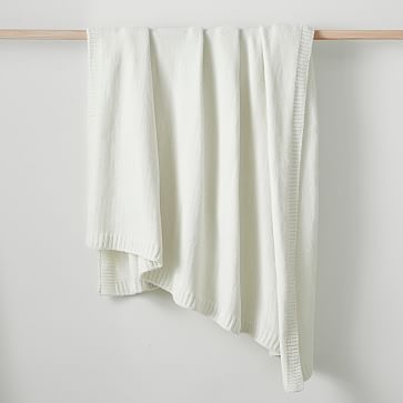 Luxe Chenille Throw, White - Image 0