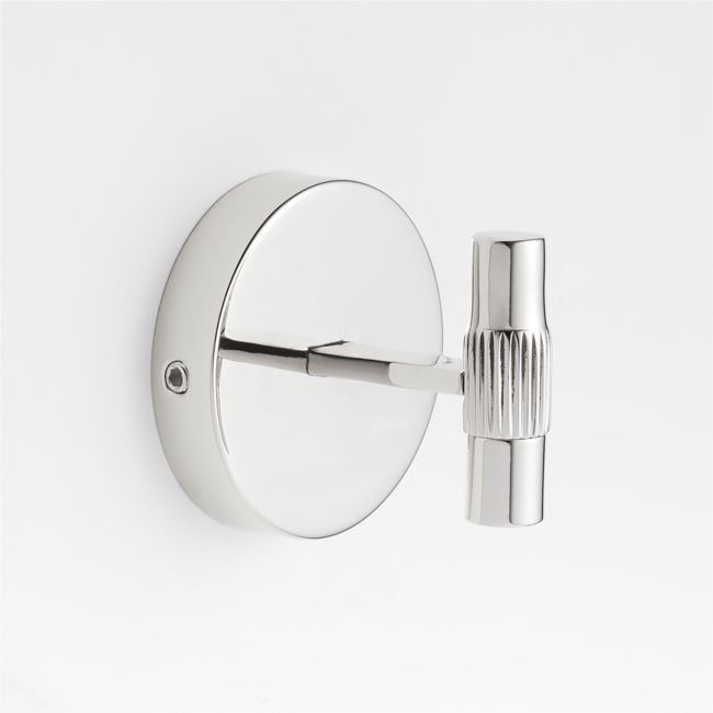 Modern Fluted Polished Chrome Bathroom Towel Hook - Image 0