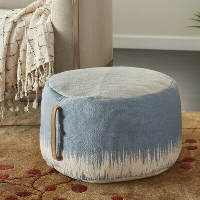Mika 20" Wide Round Abstract Pouf Ottoman - Image 0