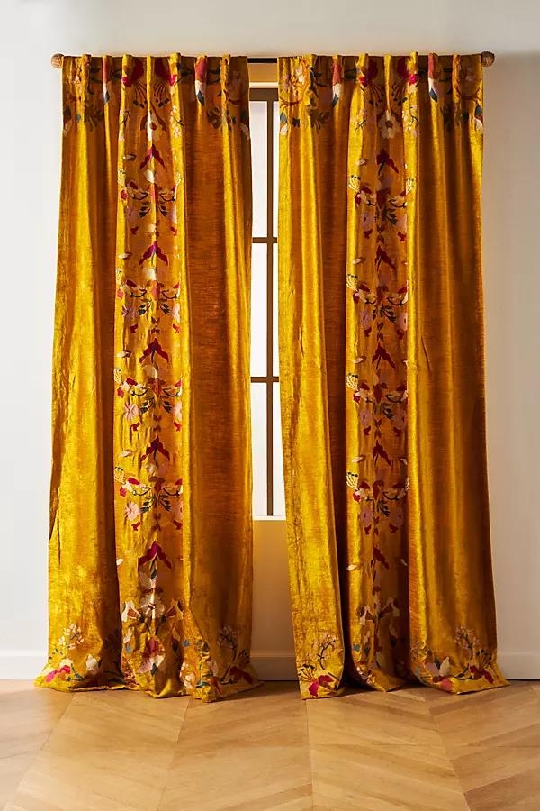 Fiori Velvet Embroidered Floral Curtain - Image 0