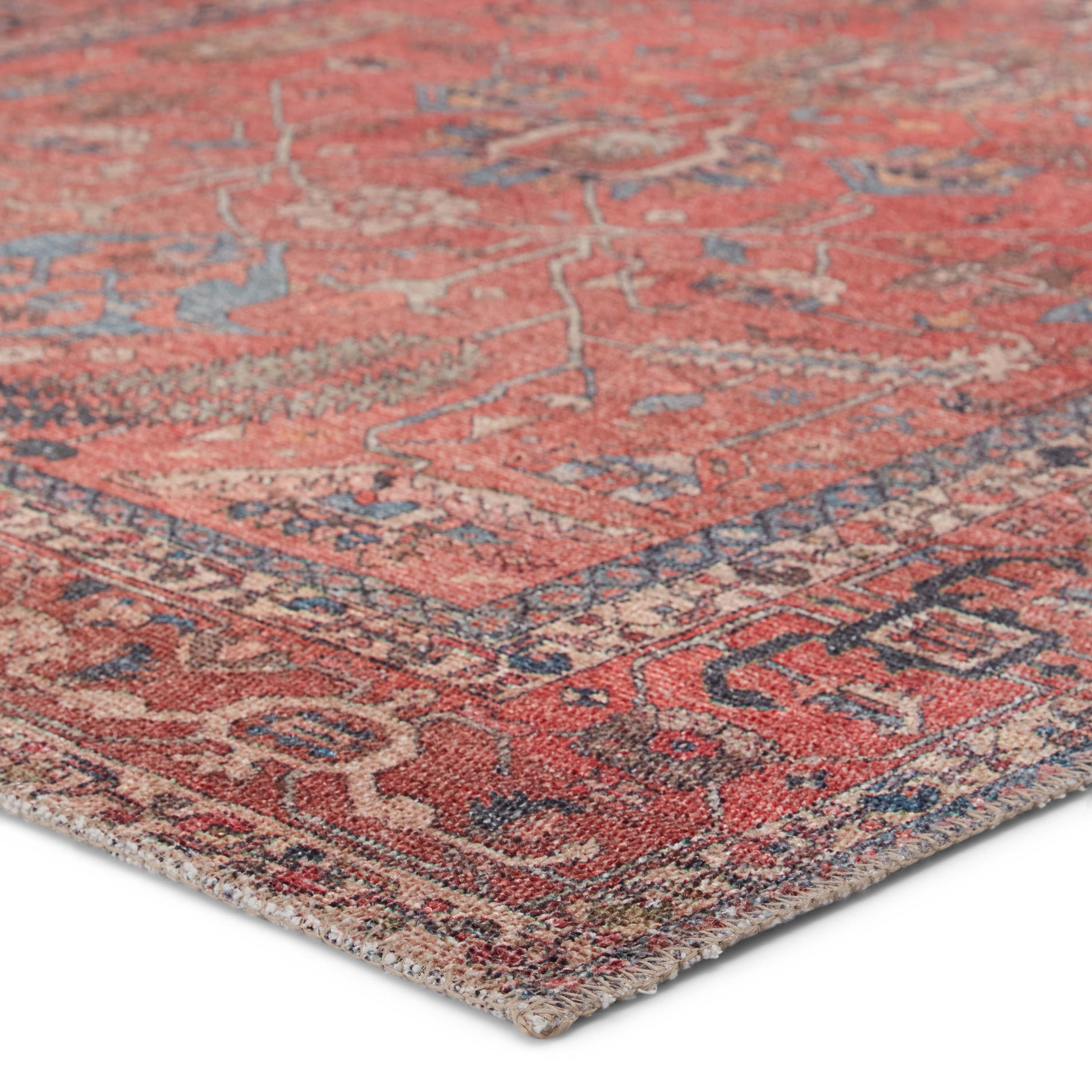 Galina Oriental Red/ Blue Runner Rug (2'6"X7'6") - Image 1