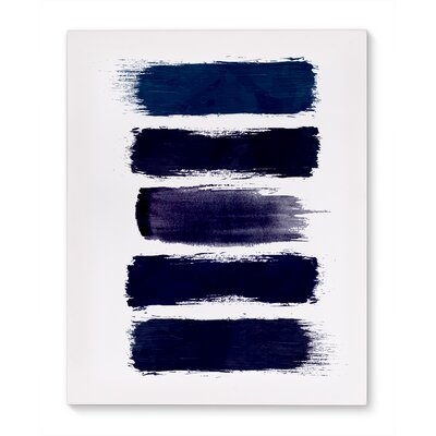 BLUE PAINT STRIPES Canvas Art By Honeytree Prints - Image 0