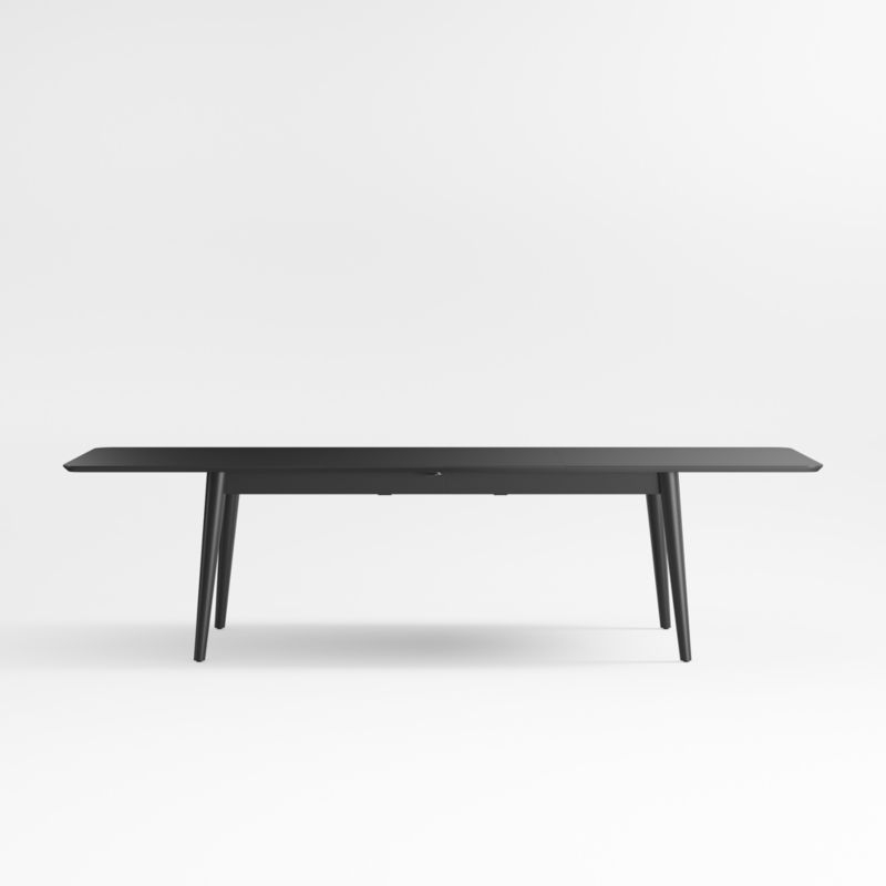 Tate 78"-114" Black Extendable Midcentury Dining Table - Image 2