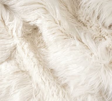 Faux Fur Throws, 50 x 60", Ivory Patchwork Mongolian - Image 1