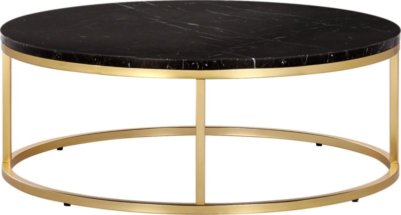 Smart Brass Coffee Table with Black Marble Top - Image 2