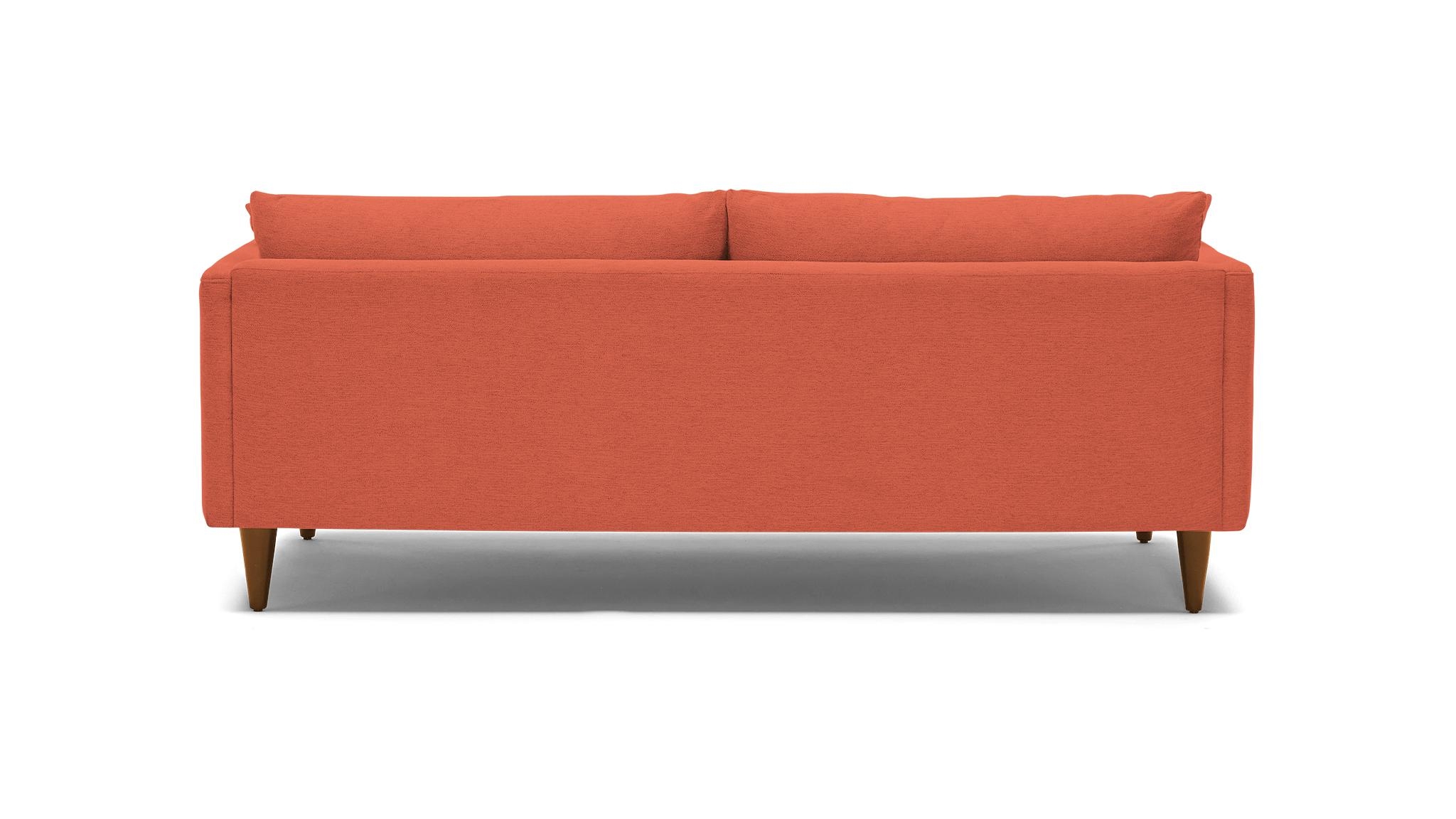 Orange Lewis Mid Century Modern Sofa - Key Largo Coral - Mocha - Cone - Image 4