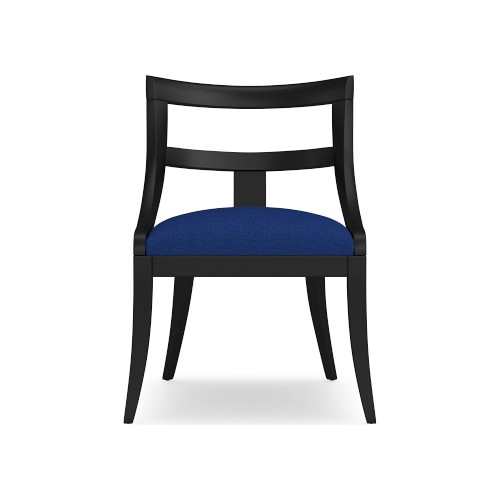 Piedmont Side Chair, Standard, Perennials Performance Basketweave, Denim, Ebony Leg - Image 0