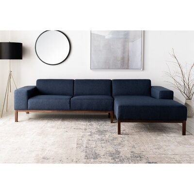 Denson Sofa & Chaise, Dark Blue, 109.5", Right Hand Chaise - Image 1