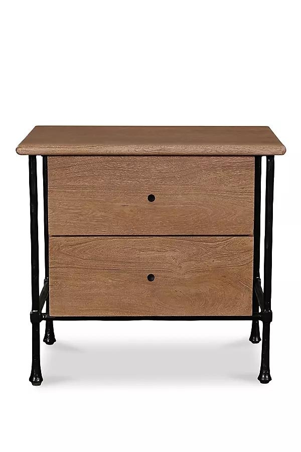 Rene Acacia Wood Nightstand - Image 0