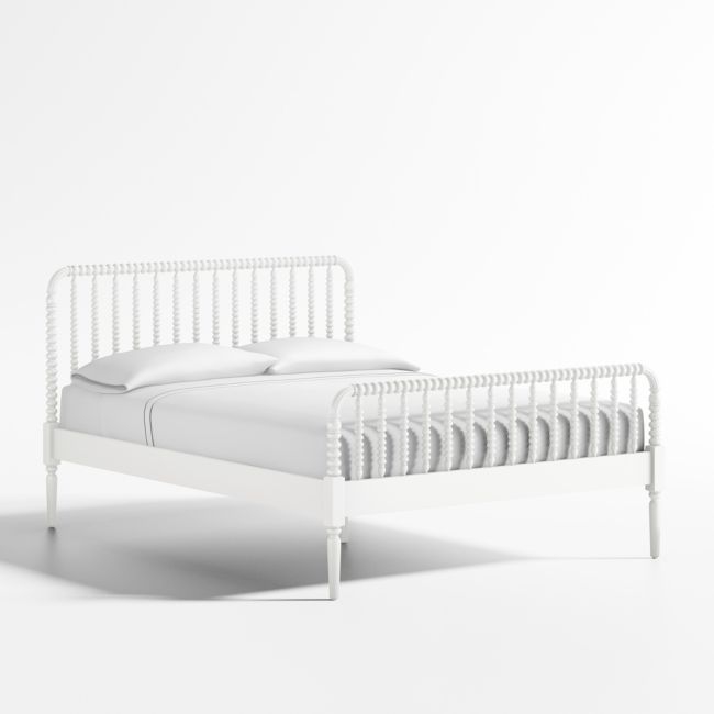 Jenny Lind White Wood Spindle Kids Queen Bed - Image 0