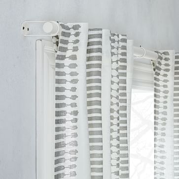 Striped Ikat Curtain, Pearl Gray, 48"x84" - Image 2
