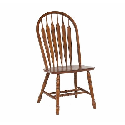 Denn Solid Wood Windsor Back Side Chair in Burnished Walnut - Image 0